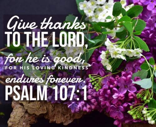 Give thanks to God he reigns above Kind are his