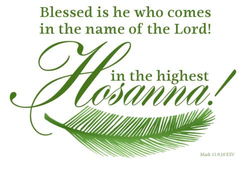 Hosanna to the Son of God Who feigned to