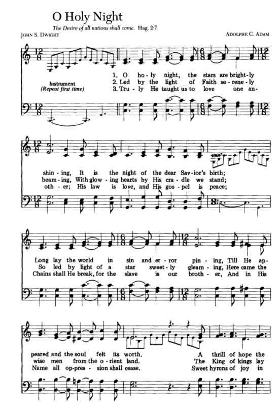 The Celebration Hymnal: songs and hymns for worship 285. O holy night! the  stars are brightly shining